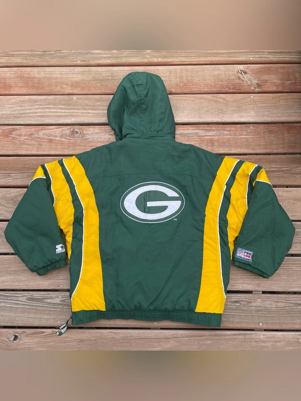 VTG 90s Green Bay Packers Pullover Proline 1/2 Zip Starter Jacket Adult Size XL